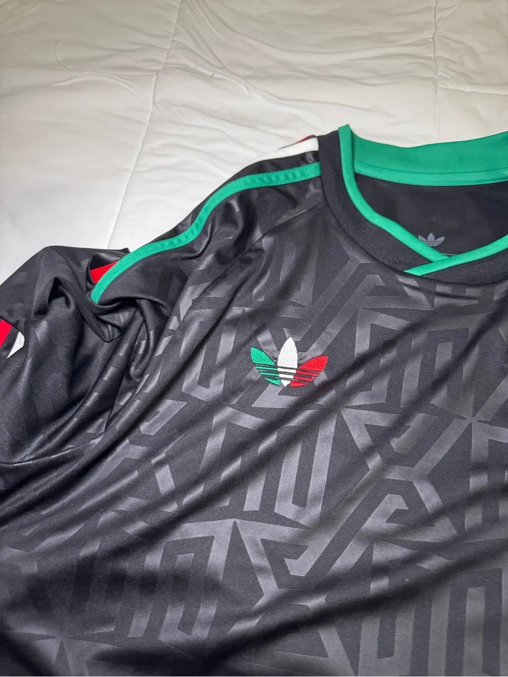 Adidas Mexico 2026 Black Long Sleeve Soccer Jersey - Green/Red/White Accents